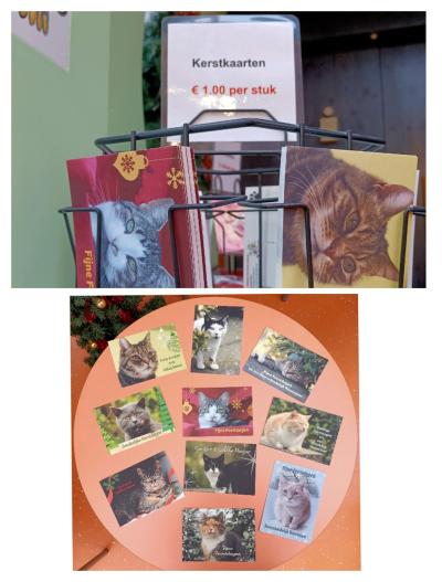 KERSTKAARTEN met foto’s van onze adoptiekatten te koop
